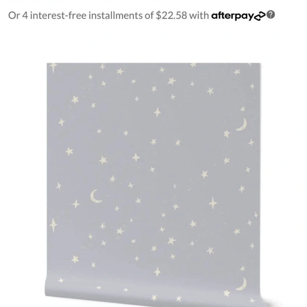 Starry Night Blue Spoonflower Wallpaper